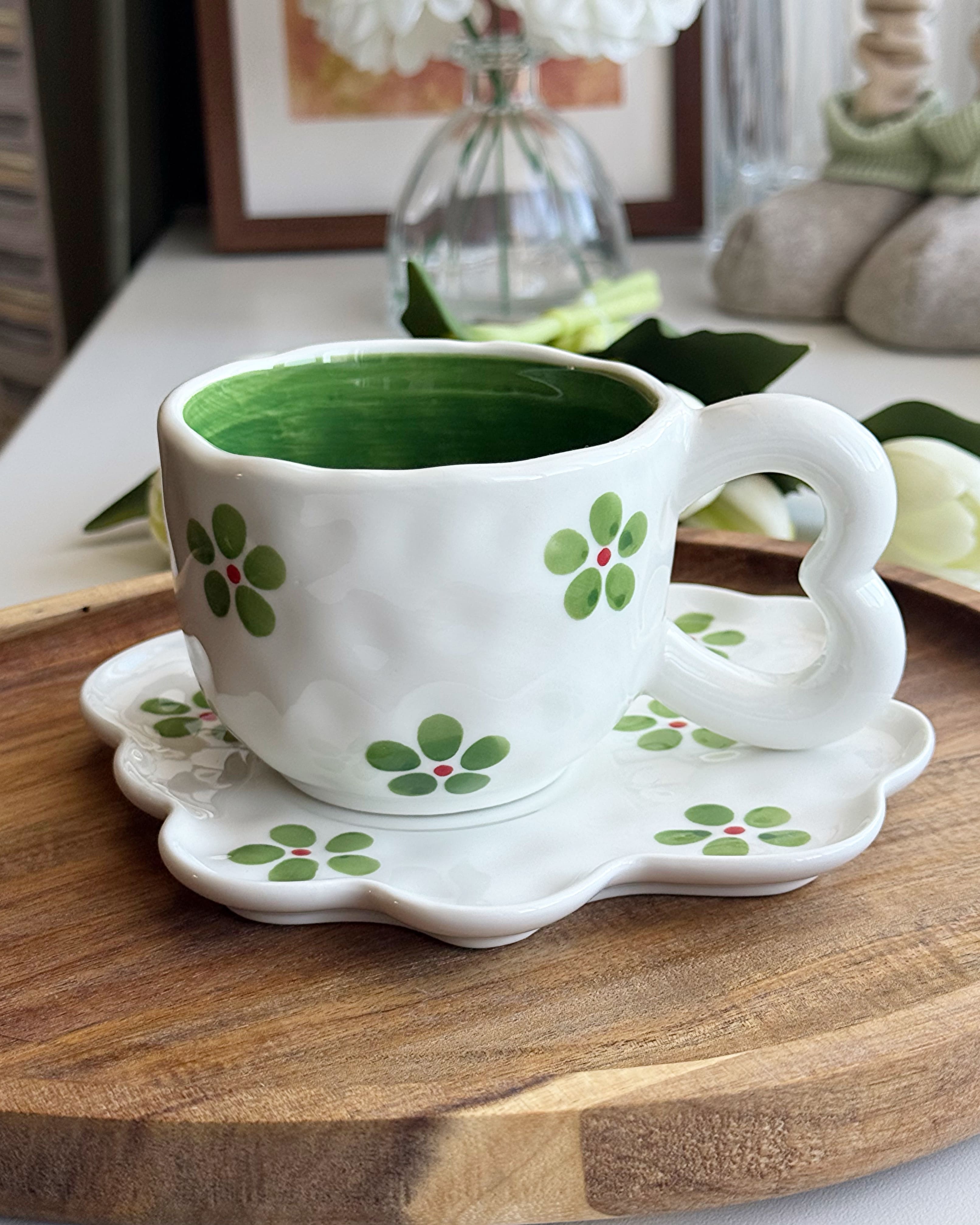 (УЦІНКА) Чашка з блюдцем "Charming Green" 220 мл