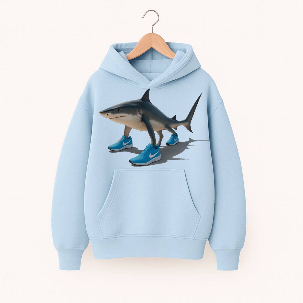 ХУДІ БЛАКИТНЕ ОВЕРСАЙЗ БЕЗ УТЕПЛЕННЯ З ПРИНТОМ "ТРАЛАЛЕО ТРАЛАЛА"