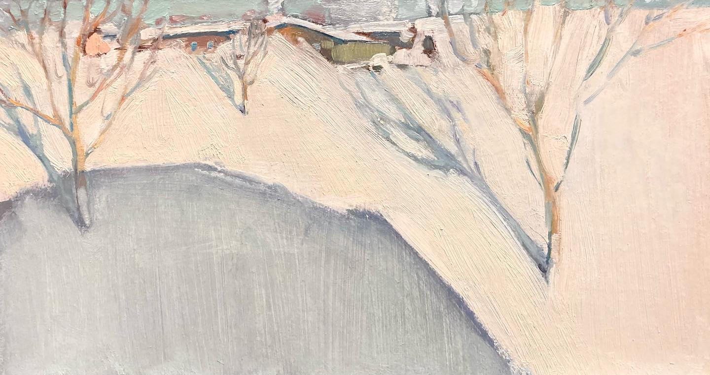 The first day of winter, 2023, 20,5x37 sm, oil on cardboard