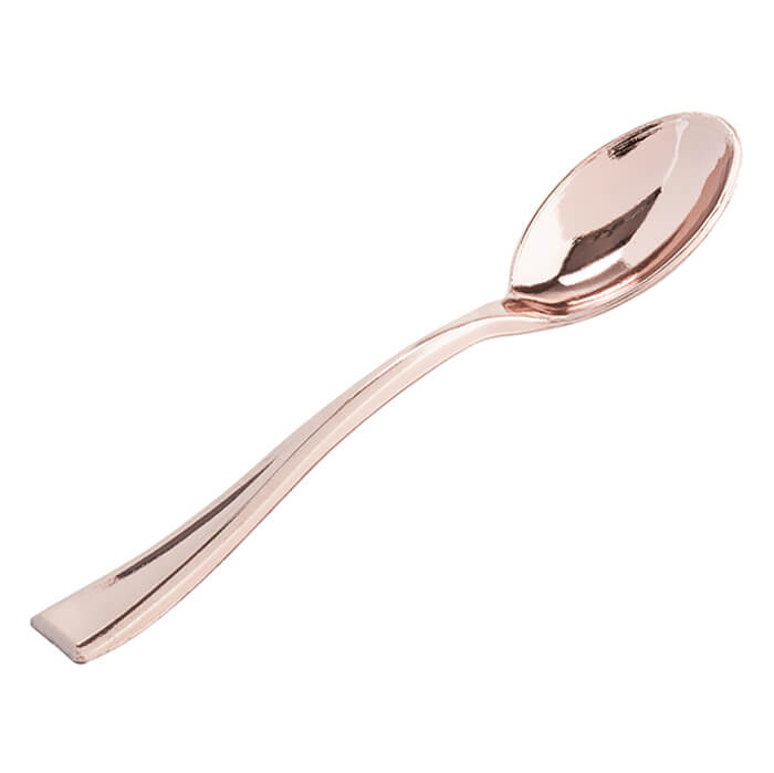 Пластикові ложки рожеве золото 17см