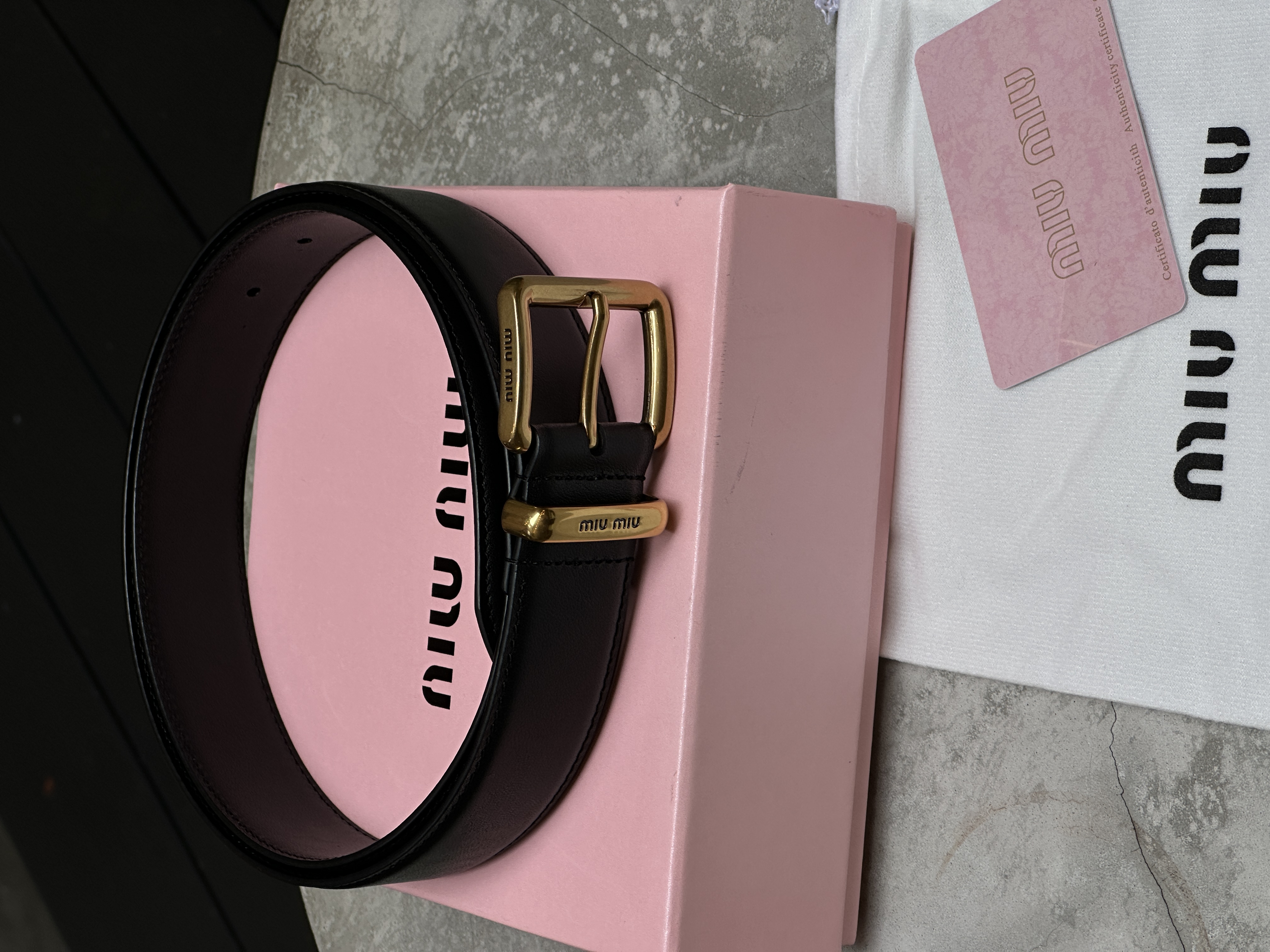 Miu Miu Leather Belt Black