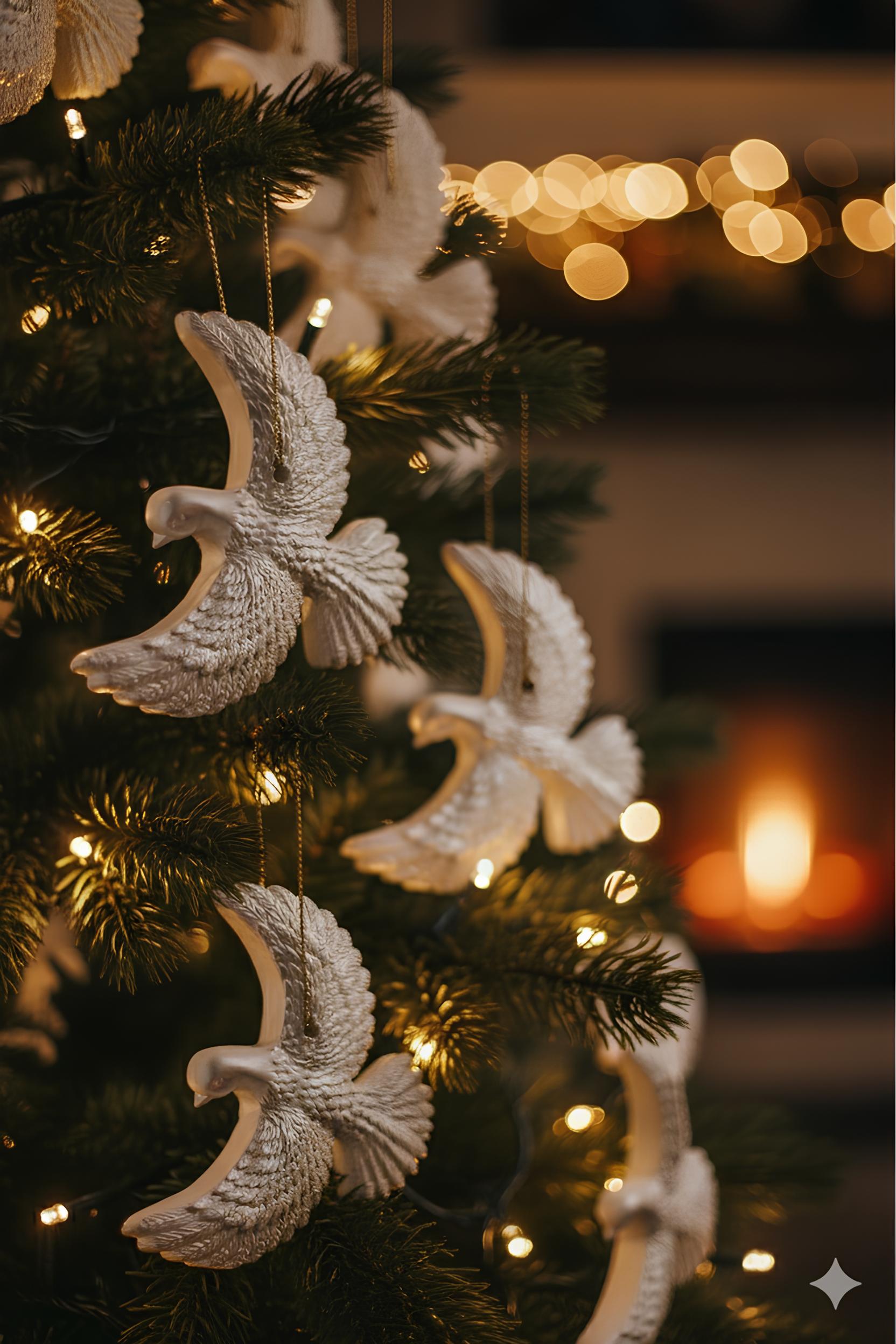 Набір прикрас на ялинку "Горлиці"