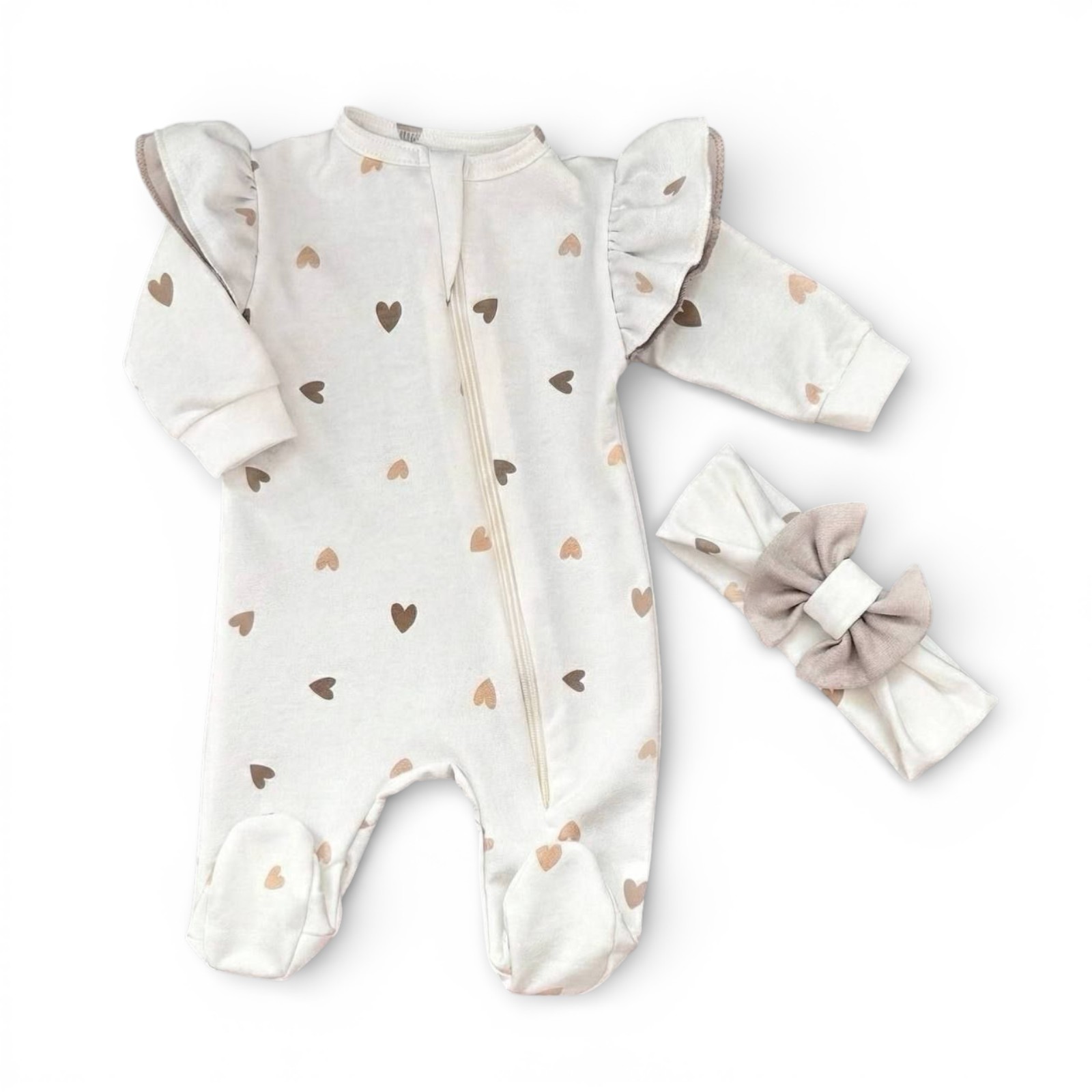 Комплект 2 предметний утеплений Сердечка футер 56