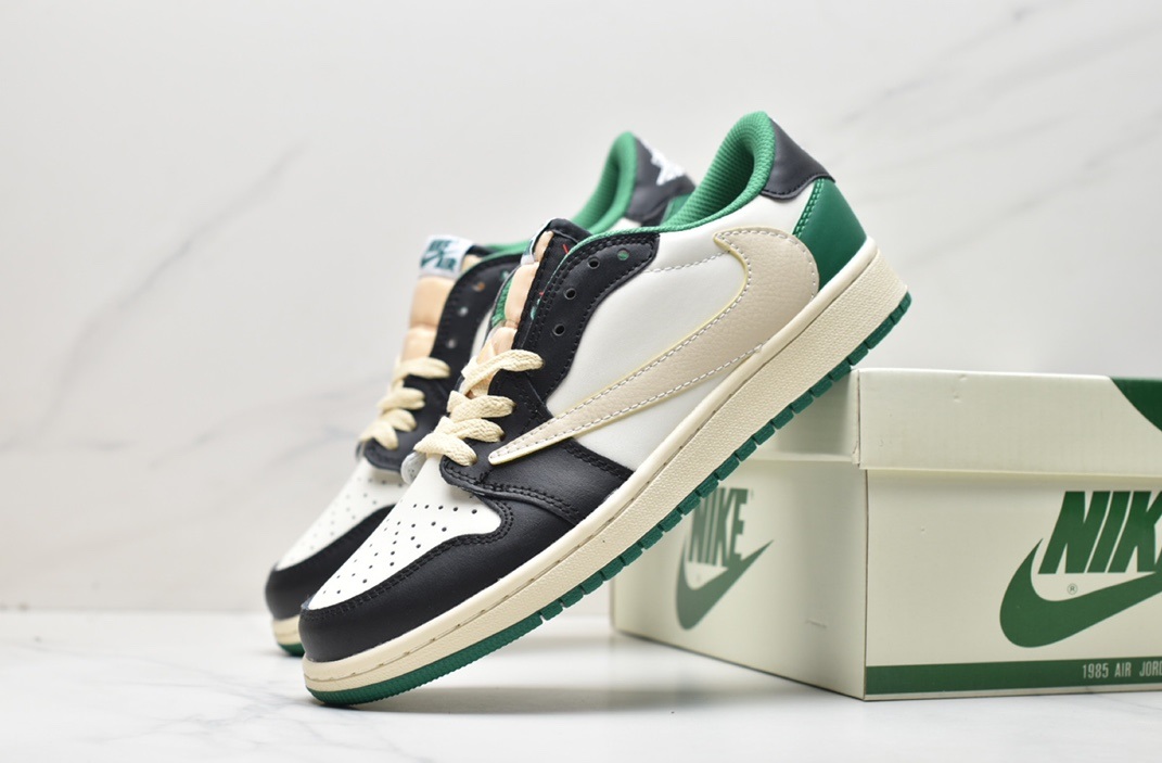 fragment design x Travis Scott x Nike Air Jordan 1 Low OG SP”BlackGreen Toe” CQ4277-995