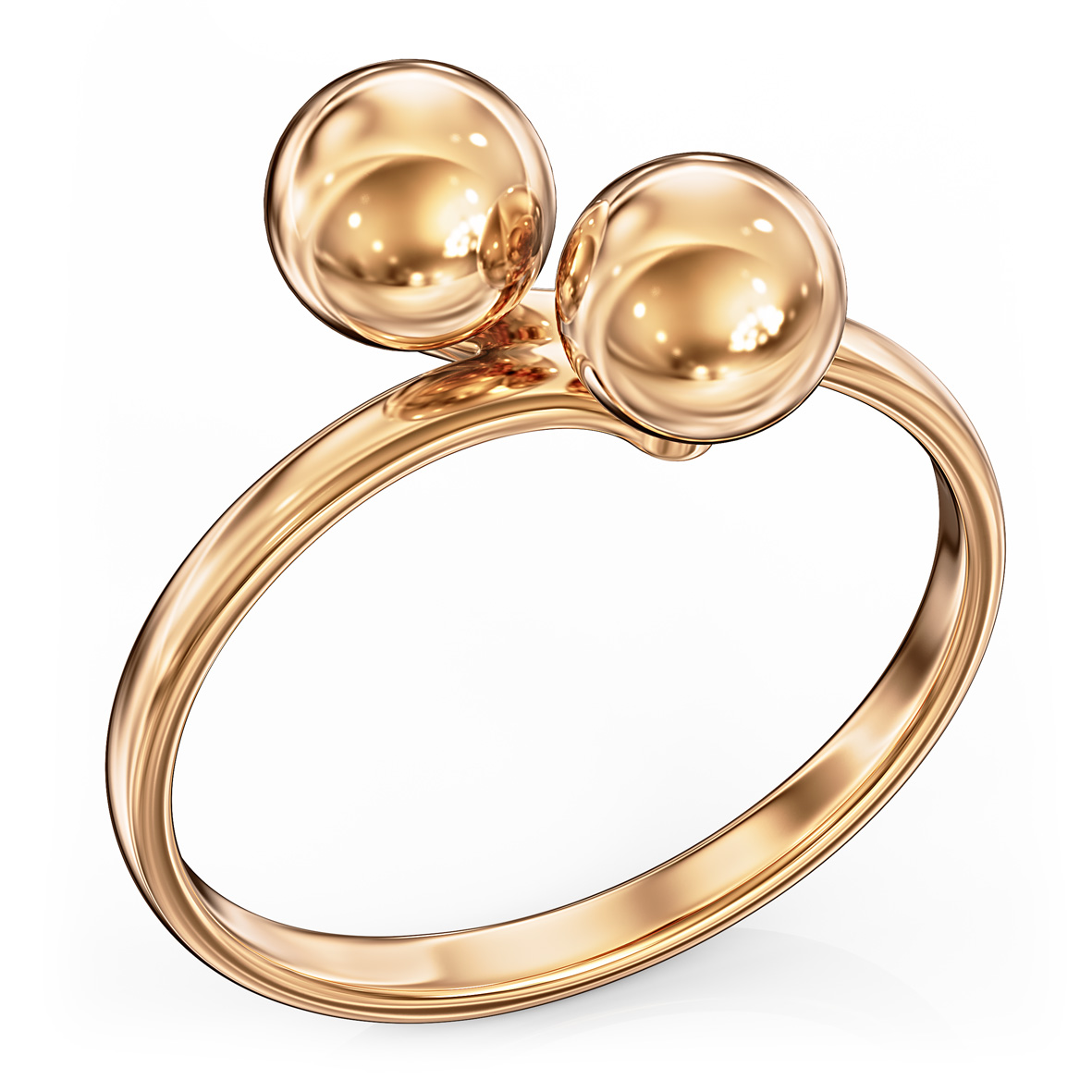 Verspielter „Küsschen“-Ring aus 585er Rotgold 