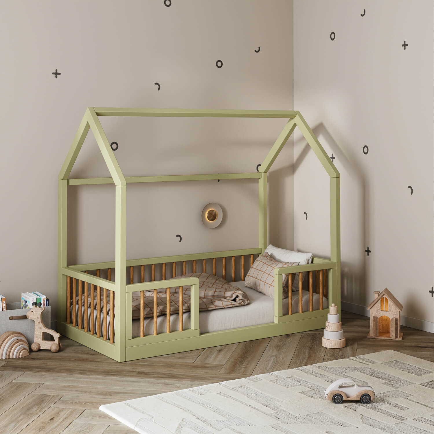 Ліжко Sleepy Монтессорі | підлогове | прутики