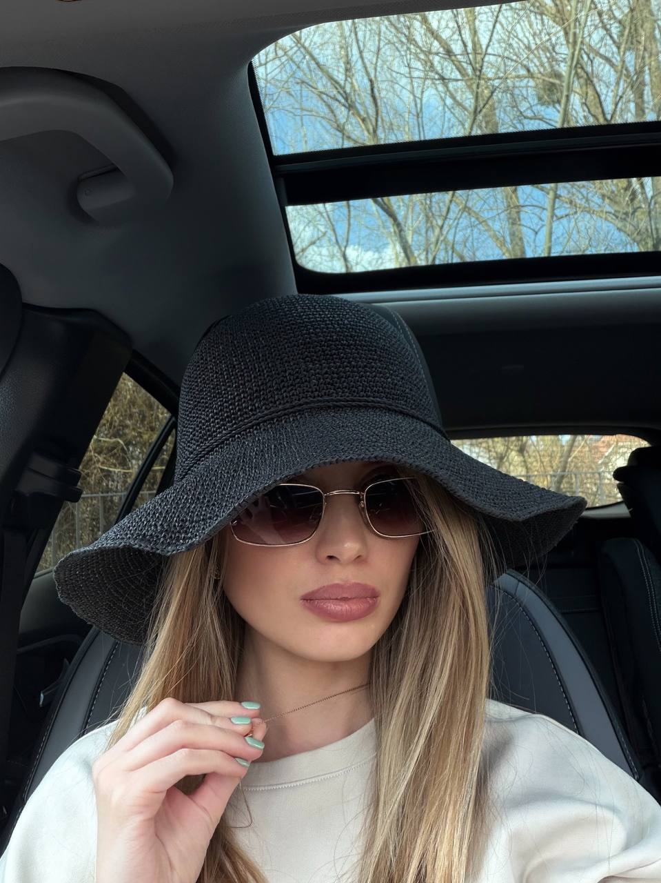 Панама плетена чорна