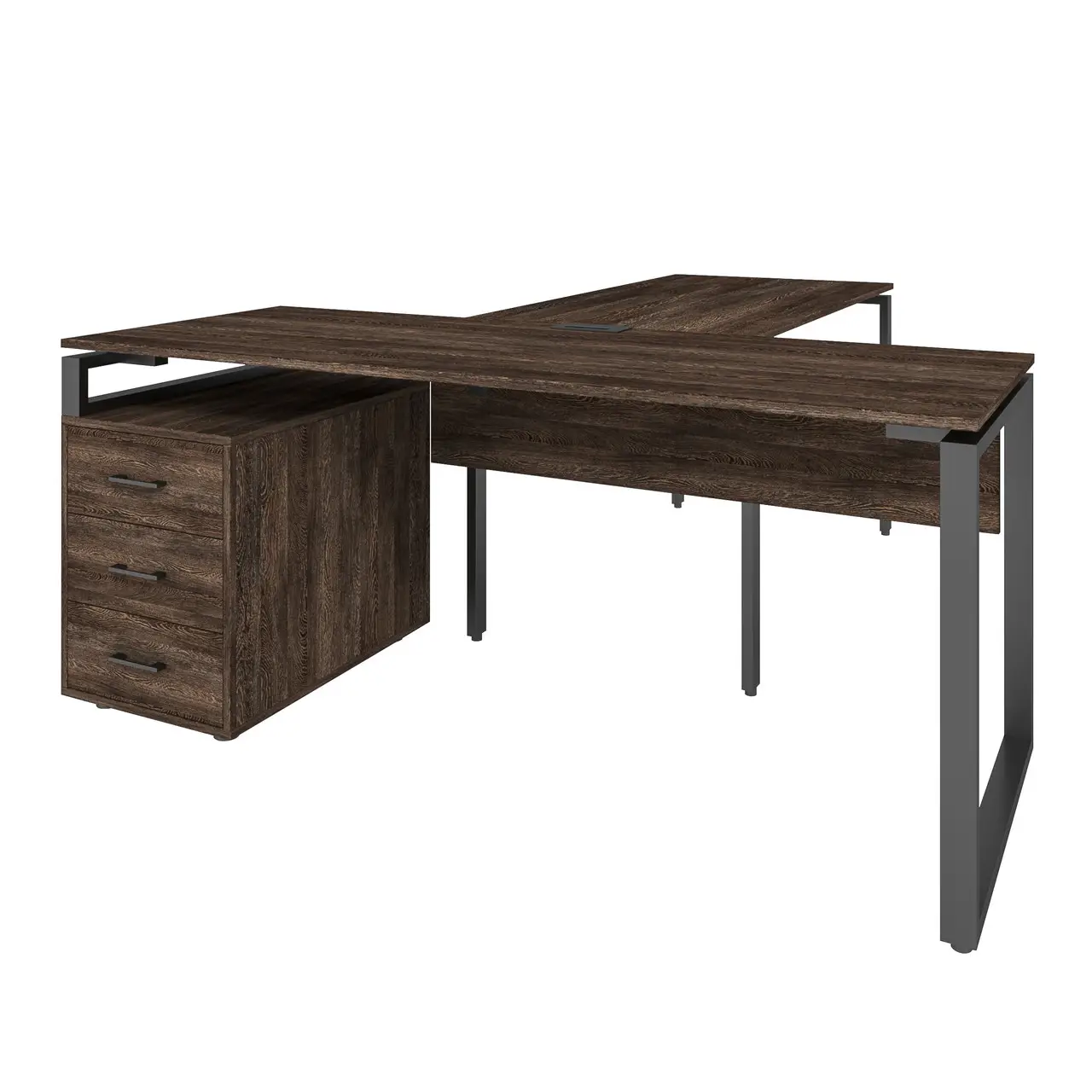 Стіл керівника з приставкою та тумбою LB A, кабінет керівника, стіл керівника з брифінгом 1800/700/750+1350/700/750 мм.