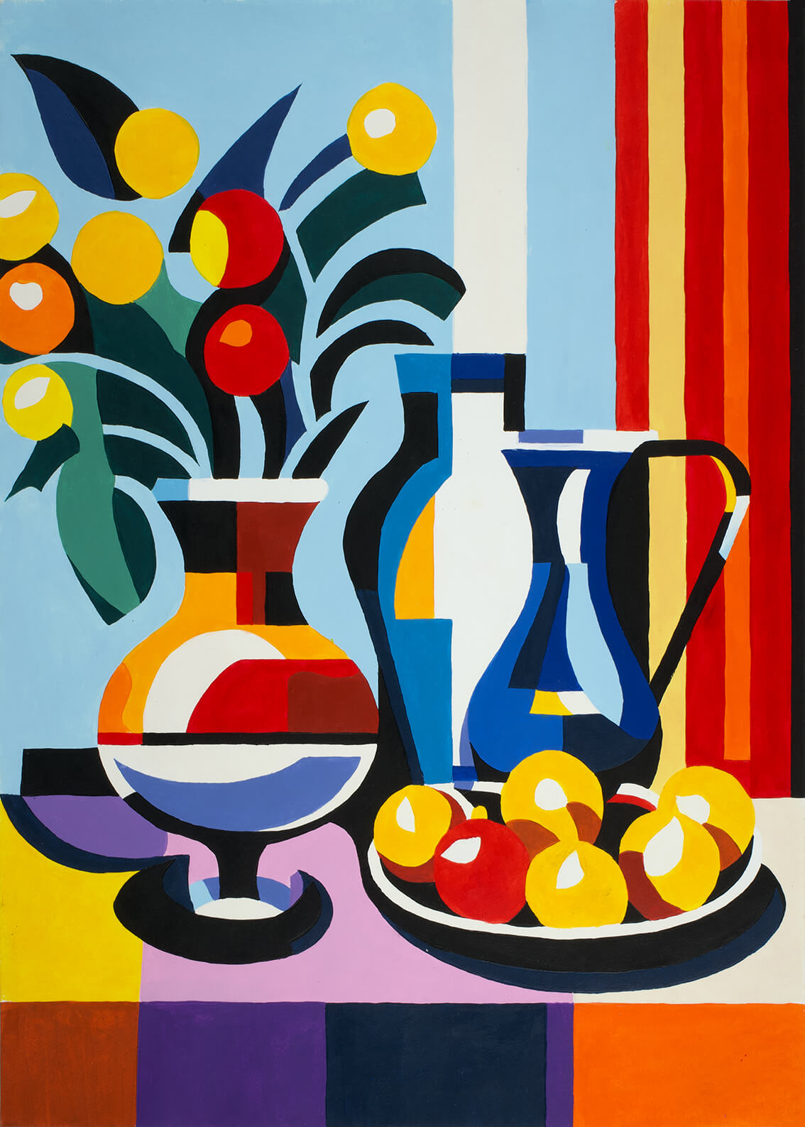 Abstract Still-life XXXIII, 42x30 cm original acrylic painting on paper