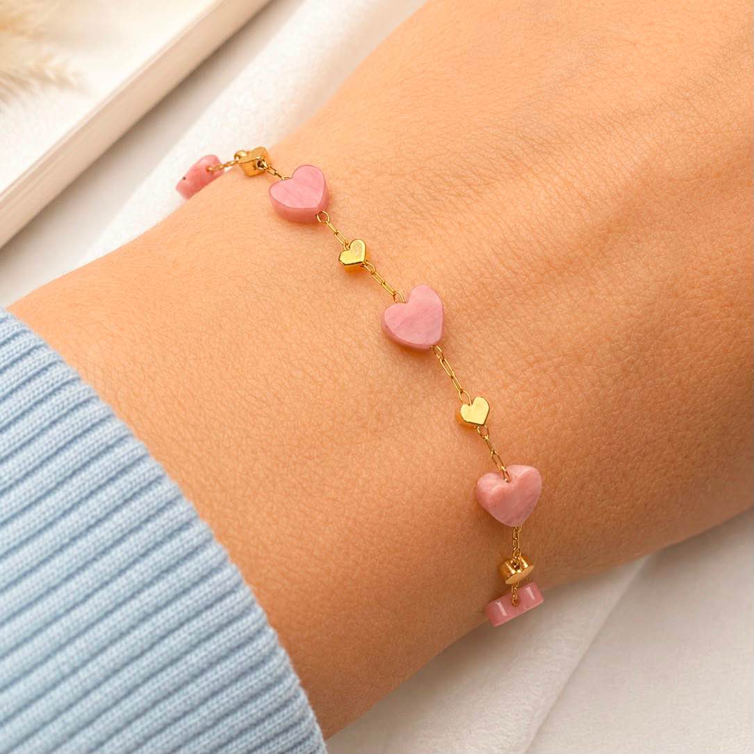 Rhodonite Heart Bracelet