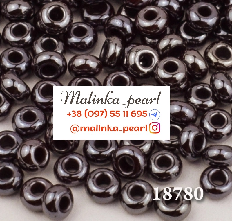 Бісер бордовий темний, непрозорий, глазурований