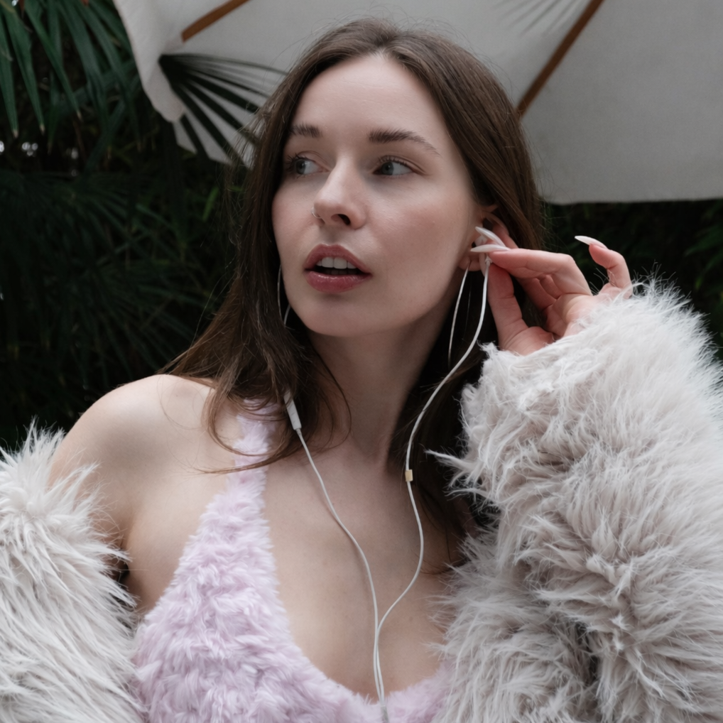 Fluffy Pink Bikini Top 