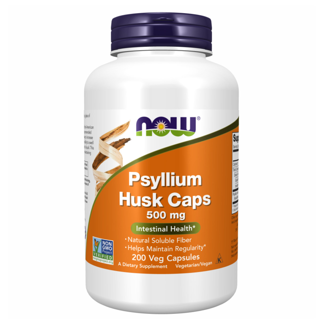 Лушпиння подорожника, Psyllium Husk 500mg - 200 vcaps