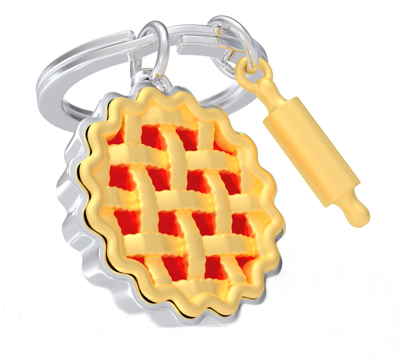 Брелок Metalmorphose Pie – стильний металевий аксесуар у вигляді пирога для ключів