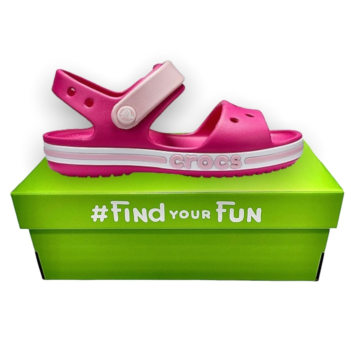 Crocs Kids’ Bayaband Sandal Candy Pink дитячі сандалі для дівчаток малинові