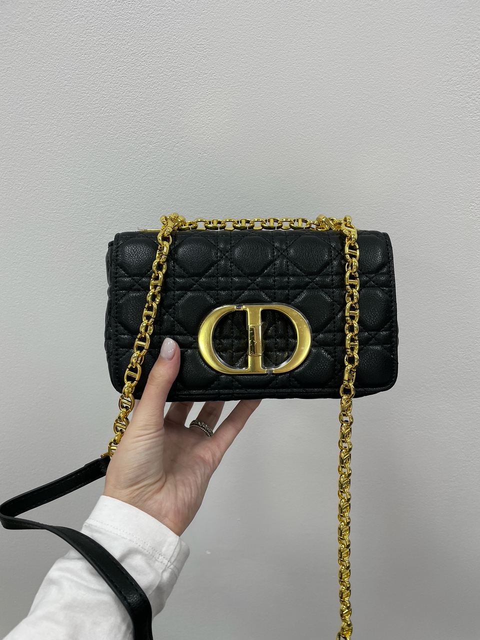 Dior Small Dior Caro Bag Black Supple Cannage Calfskin