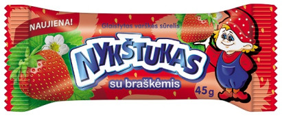 🇱🇹 "Nukstukas" Творожный сырок глазированный с клубникой, 45 гр.