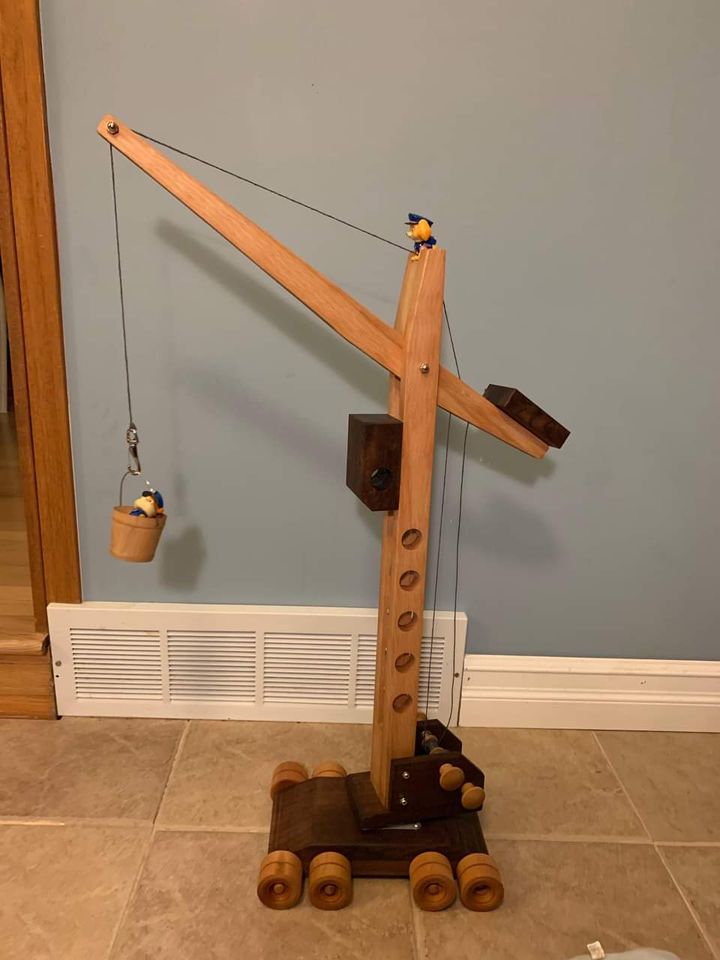 Beech and Walnut Crane