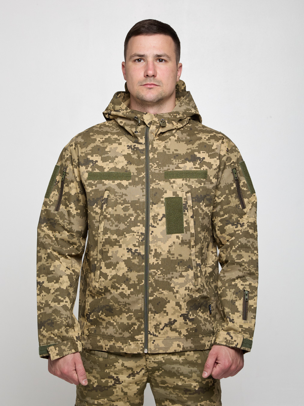 Тактична куртка чоловіча UKM 100% бавовна - піксель