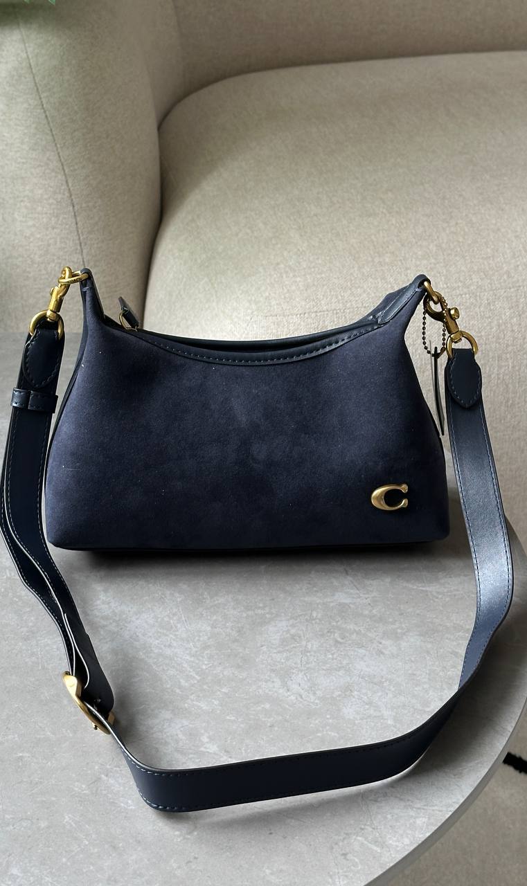Coach Juliet Shoulder Bag Blue Suede