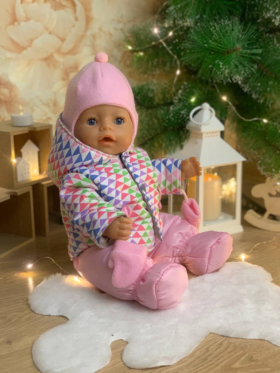 Зимовий наряд для ляльки Baby Born 43см: куртка, комбінезон, шолом