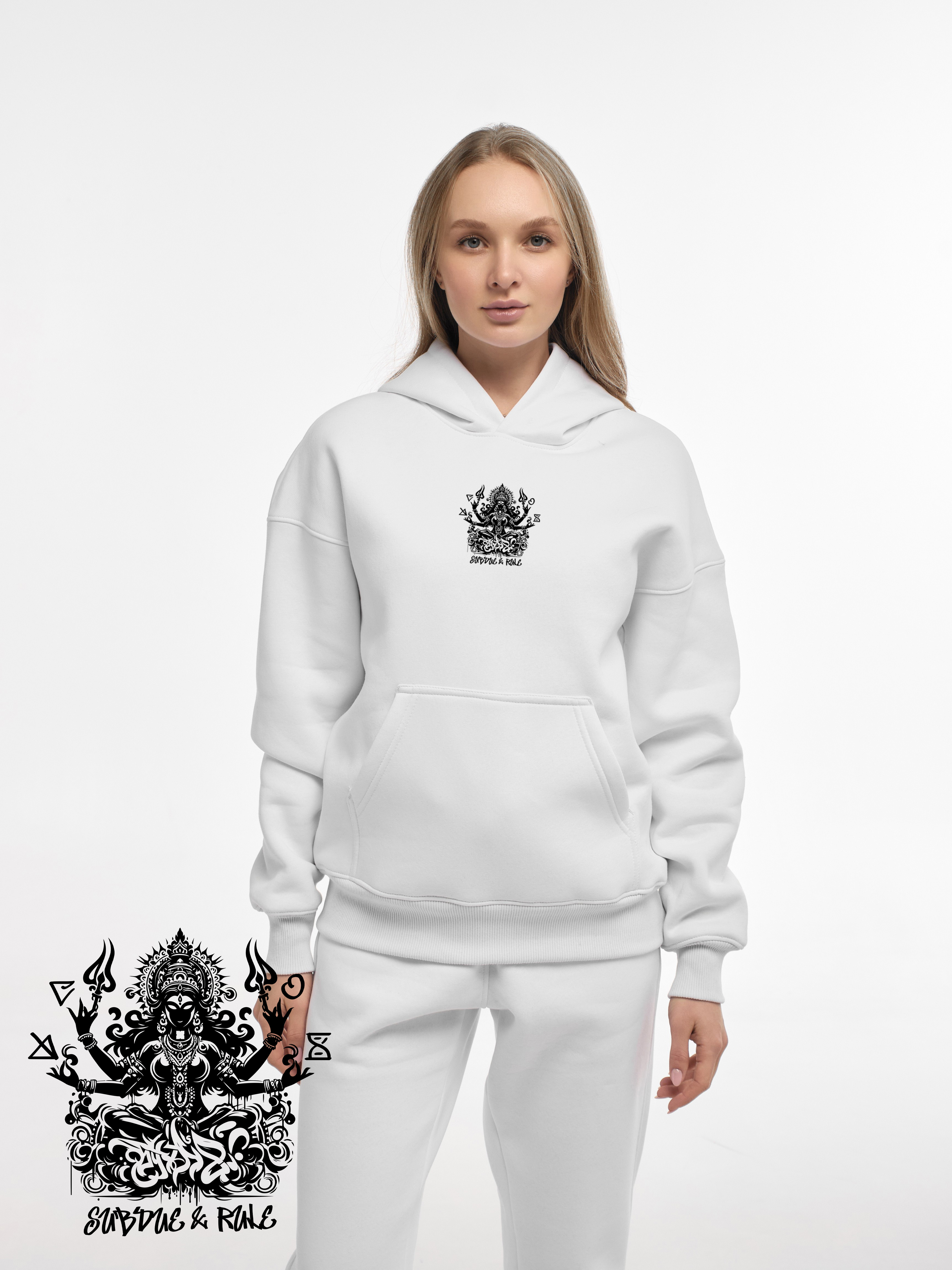 HOODIE "KALI" | POCKET | WHITE EMOTION | XH1