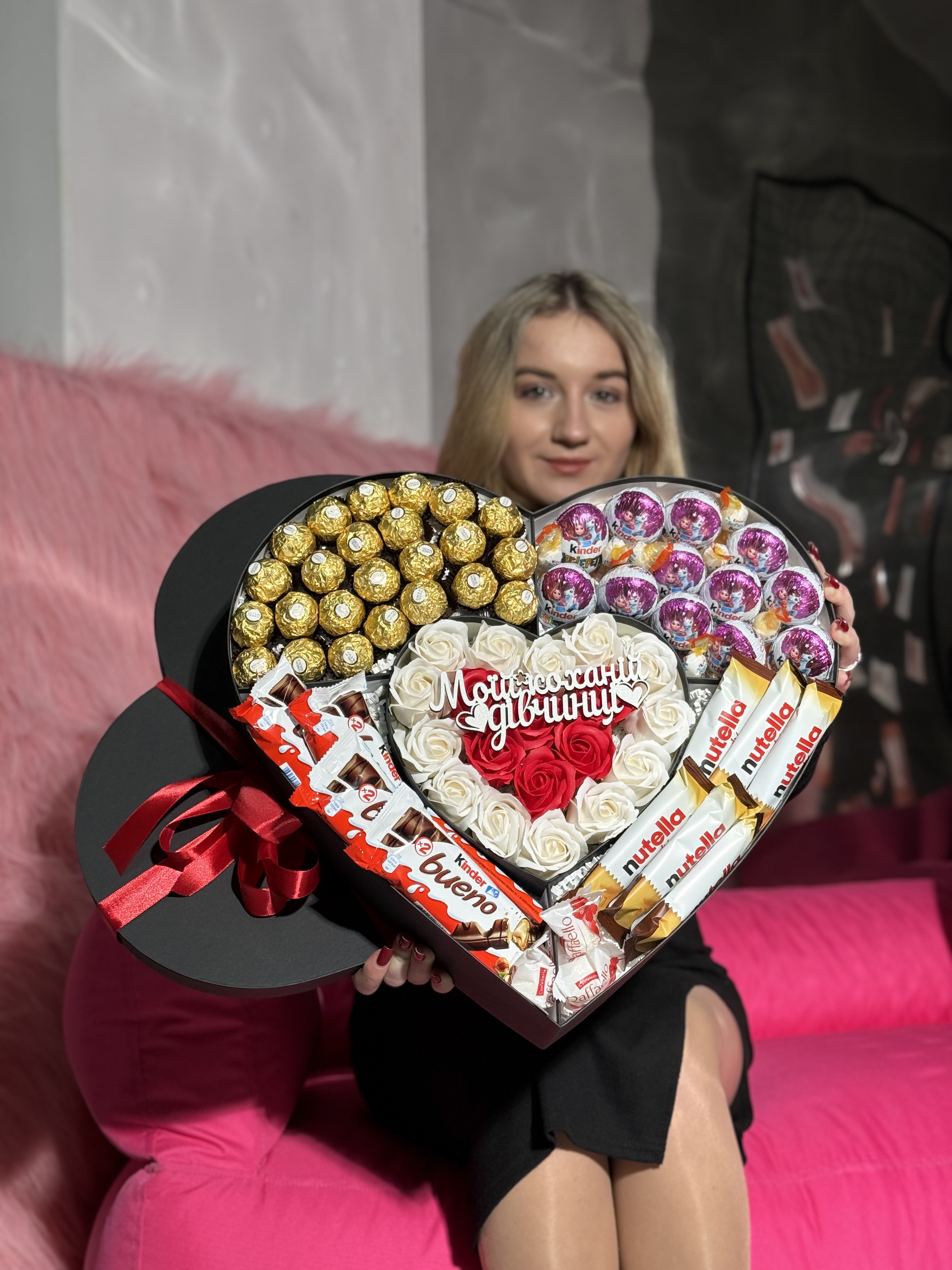 Набір серце в серці чорного кольору🖤