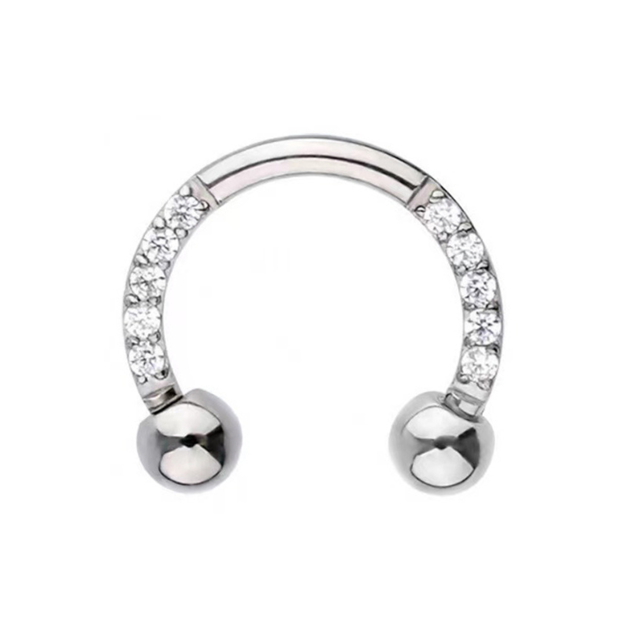 Crystal Circular Barbell with Balls