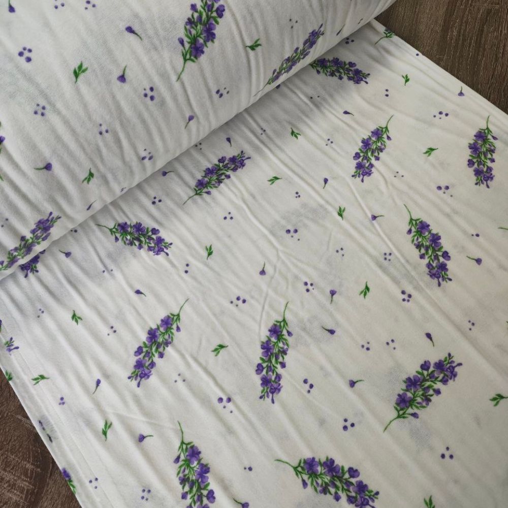 Тканина фланель- Лавандова гілочка