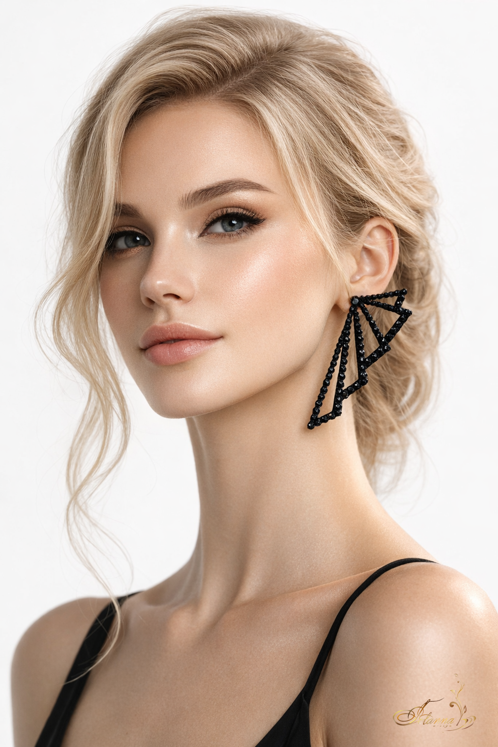 Black Crystal Dance Earrings