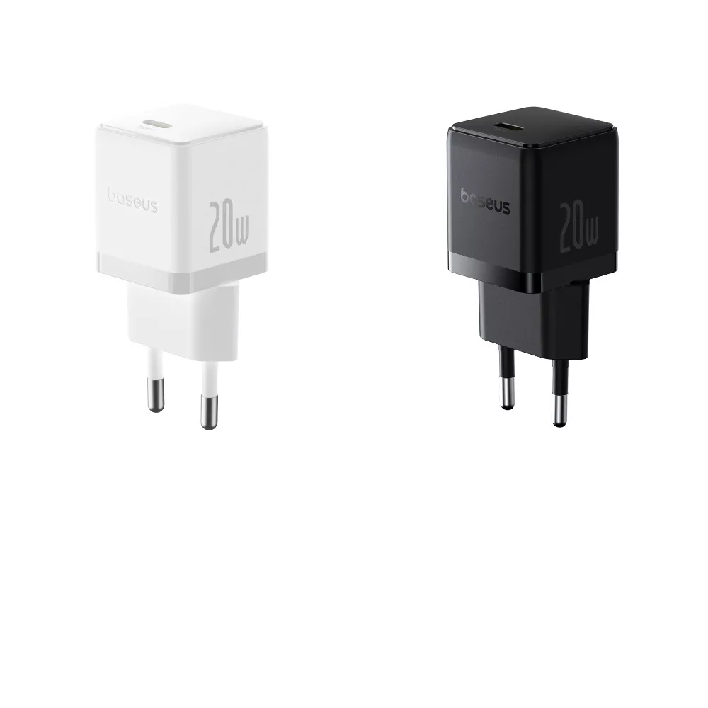 МЗП Baseus Palm Fast Charger Type-C+USB 20W (With Cable Type-C to Type-C 60W 1m)