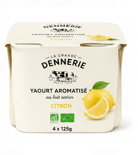 Yaourts au citron bio fermier (4 x125g)