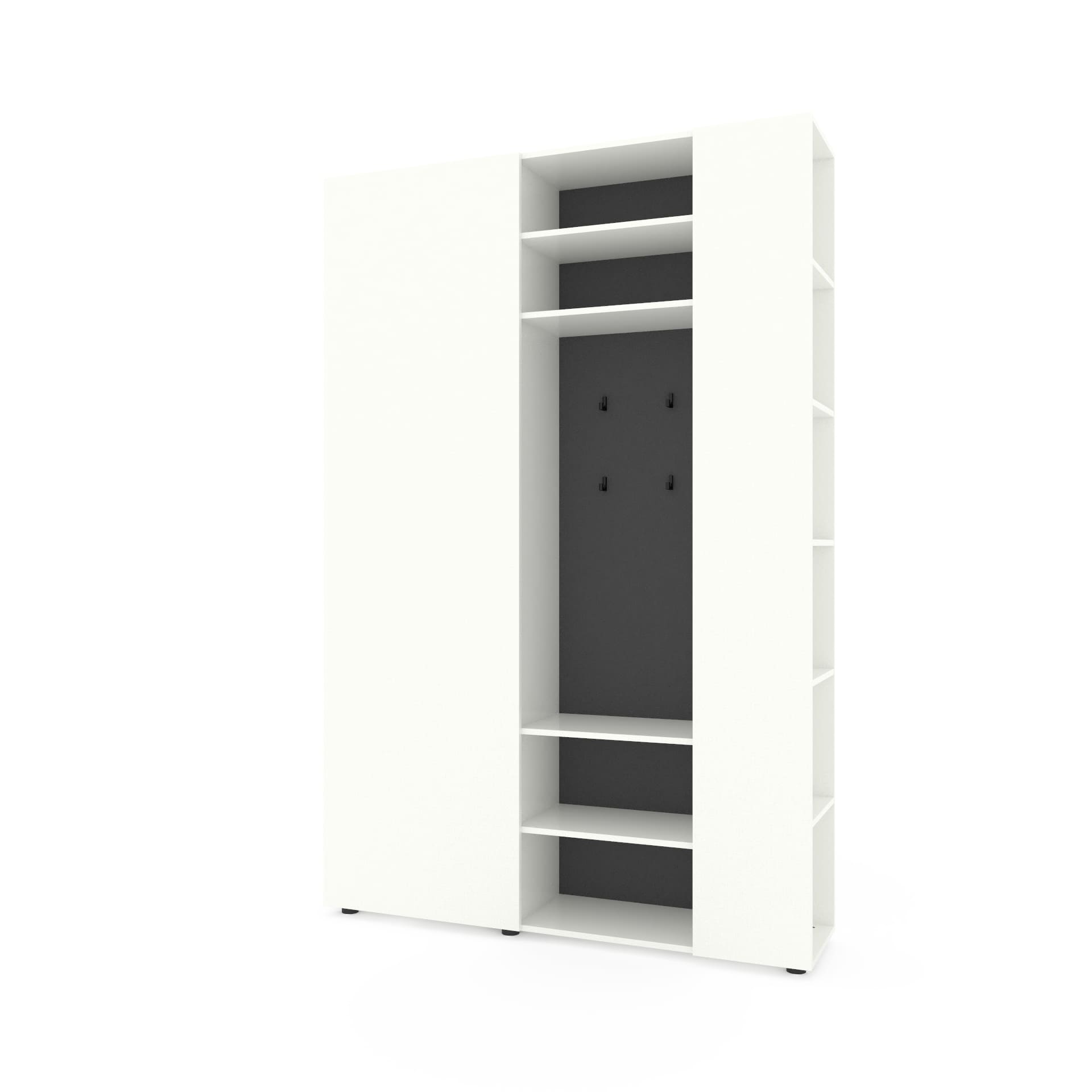 Шафа в передпокій MB007RWA 1400/350/2130 мм., колір білий сніг-антрацит