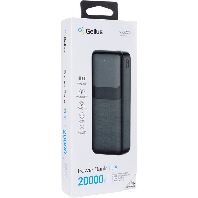 Повербанк Gelius TLX GP-PB311i 20000mAh 10W Black