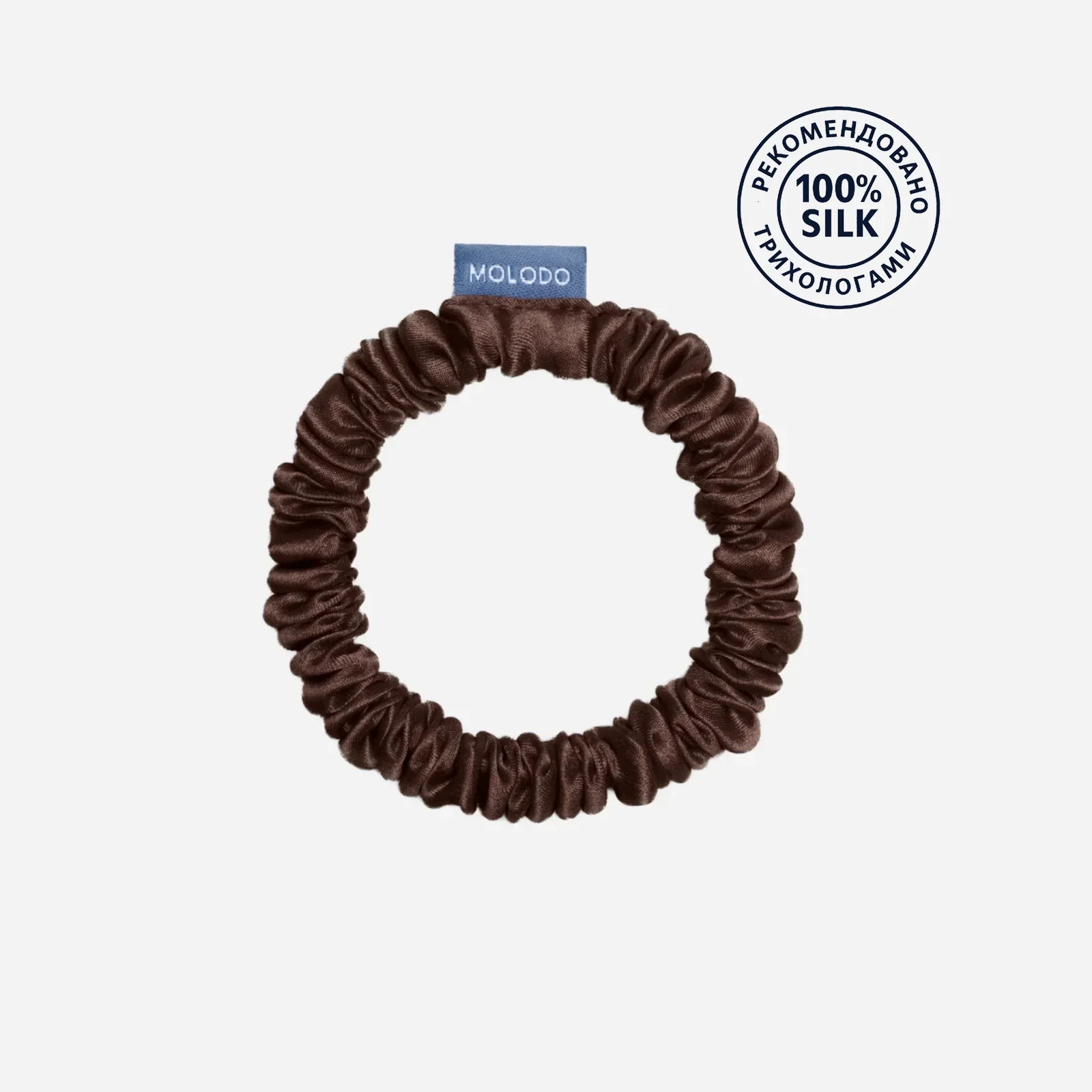 Шовкова резинка Molodo в коричневому кольорі розмір S