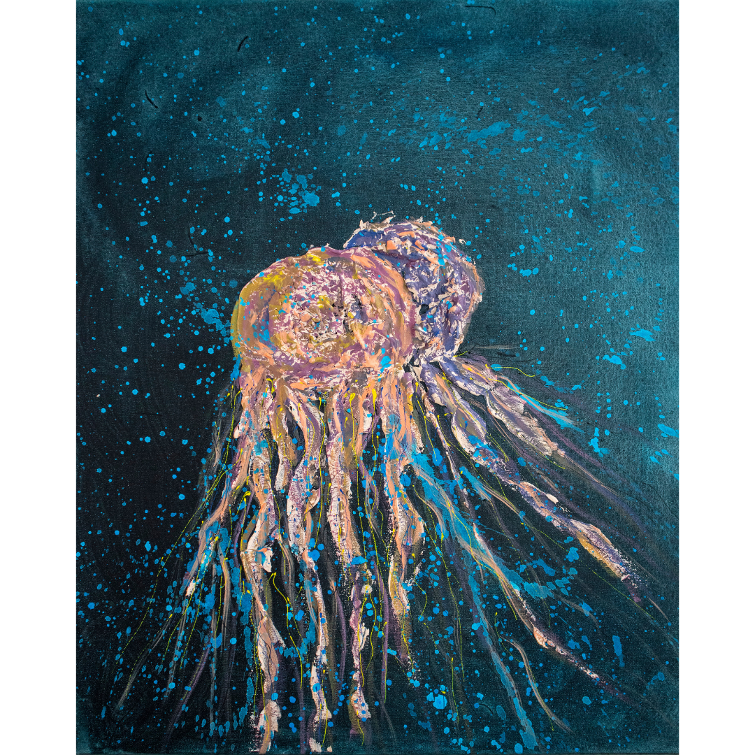 Медузи, 2020, змішана техніка, полотно,80*65 см