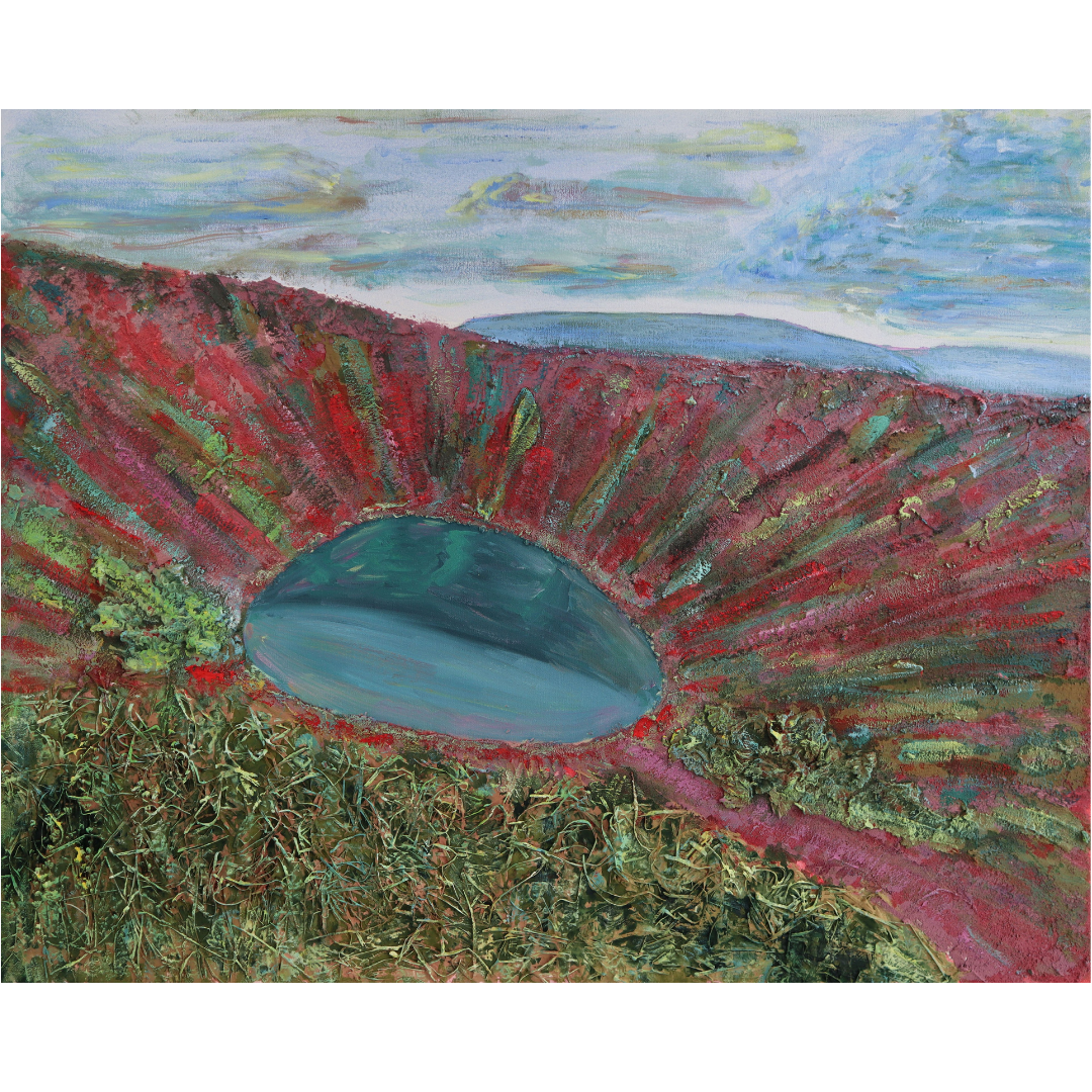 The Volcano. Kerid, 2019, Mixed media, canvas, 80*100 cm
