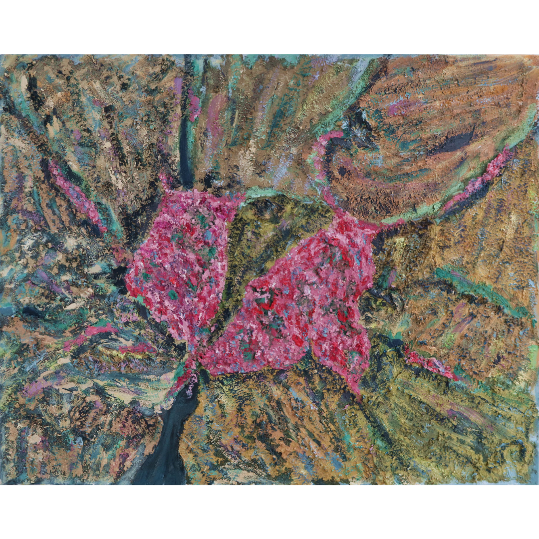 The Flowers on the rocks, 2019, Mixed media, canvas, 80*100 cm