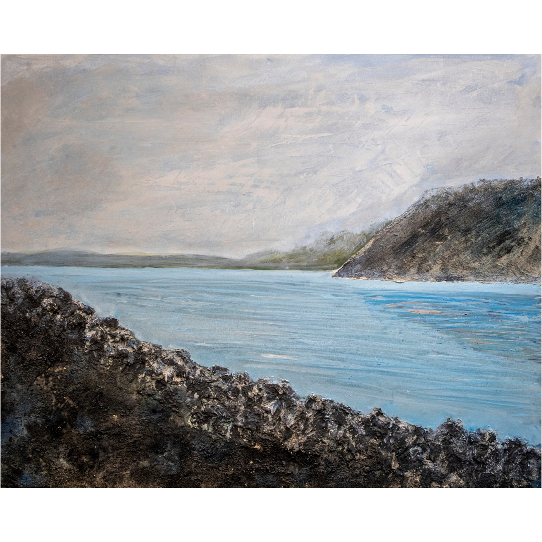 Blue lagoon, 2019, Mixed media, canvas, 80*100 cm