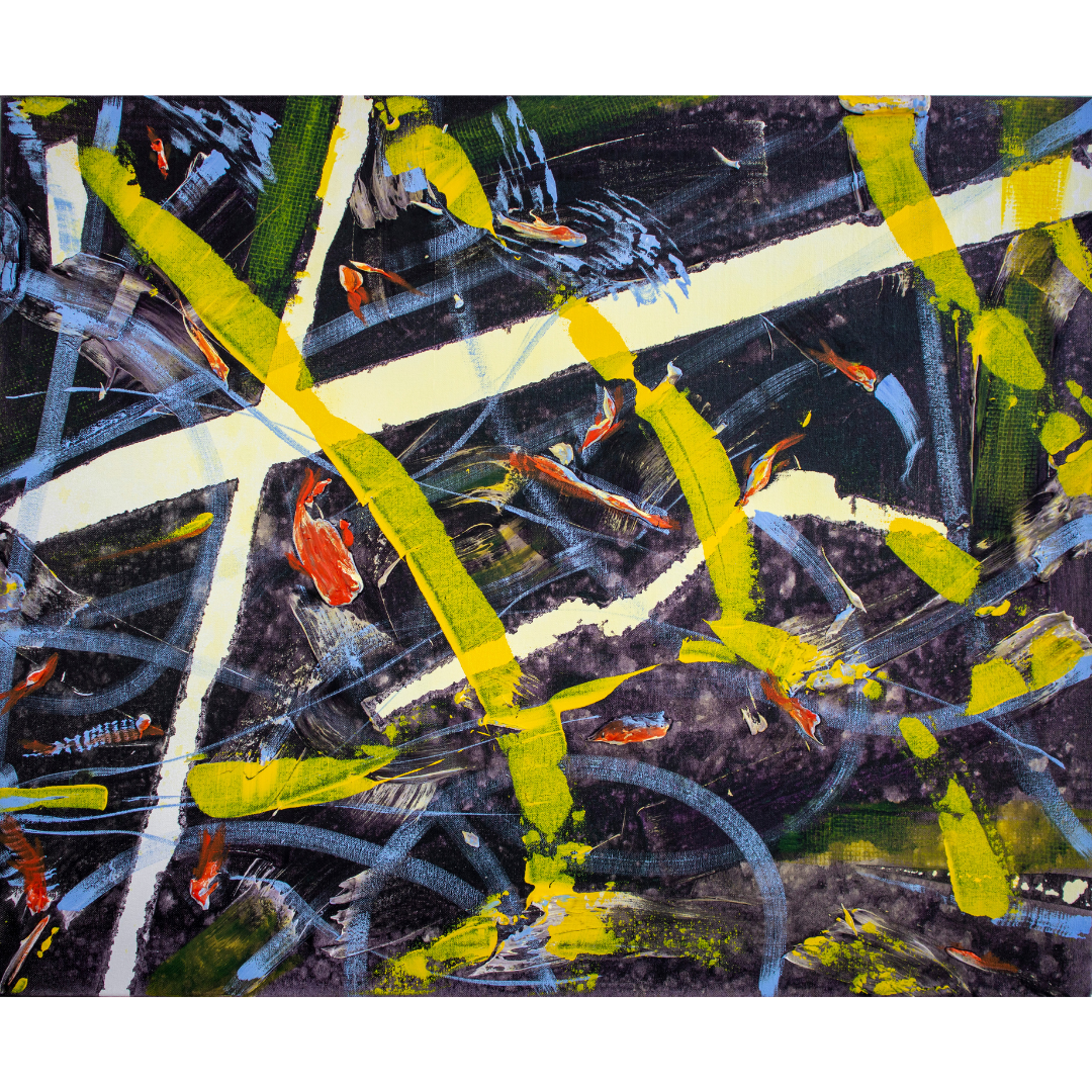 Fish, 2019, Mixed media, canvas, 65*80 cm