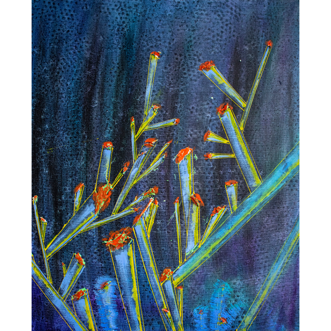 Corals, 2019, Mixed media, canvas, 80*65 cm