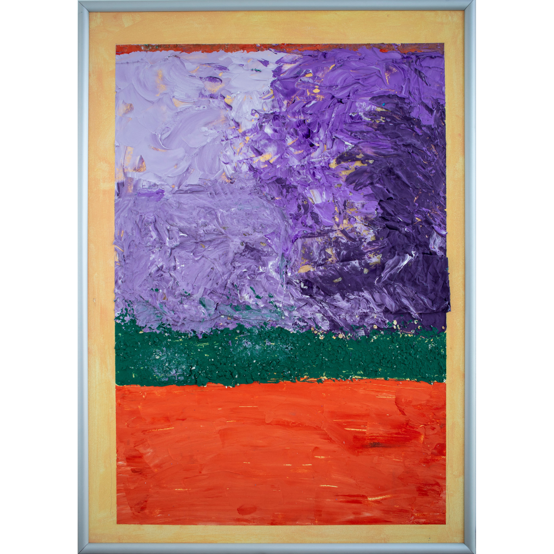 Abstract landscape, 2019, Mixed media, cardboard, framed, 71*51 cm