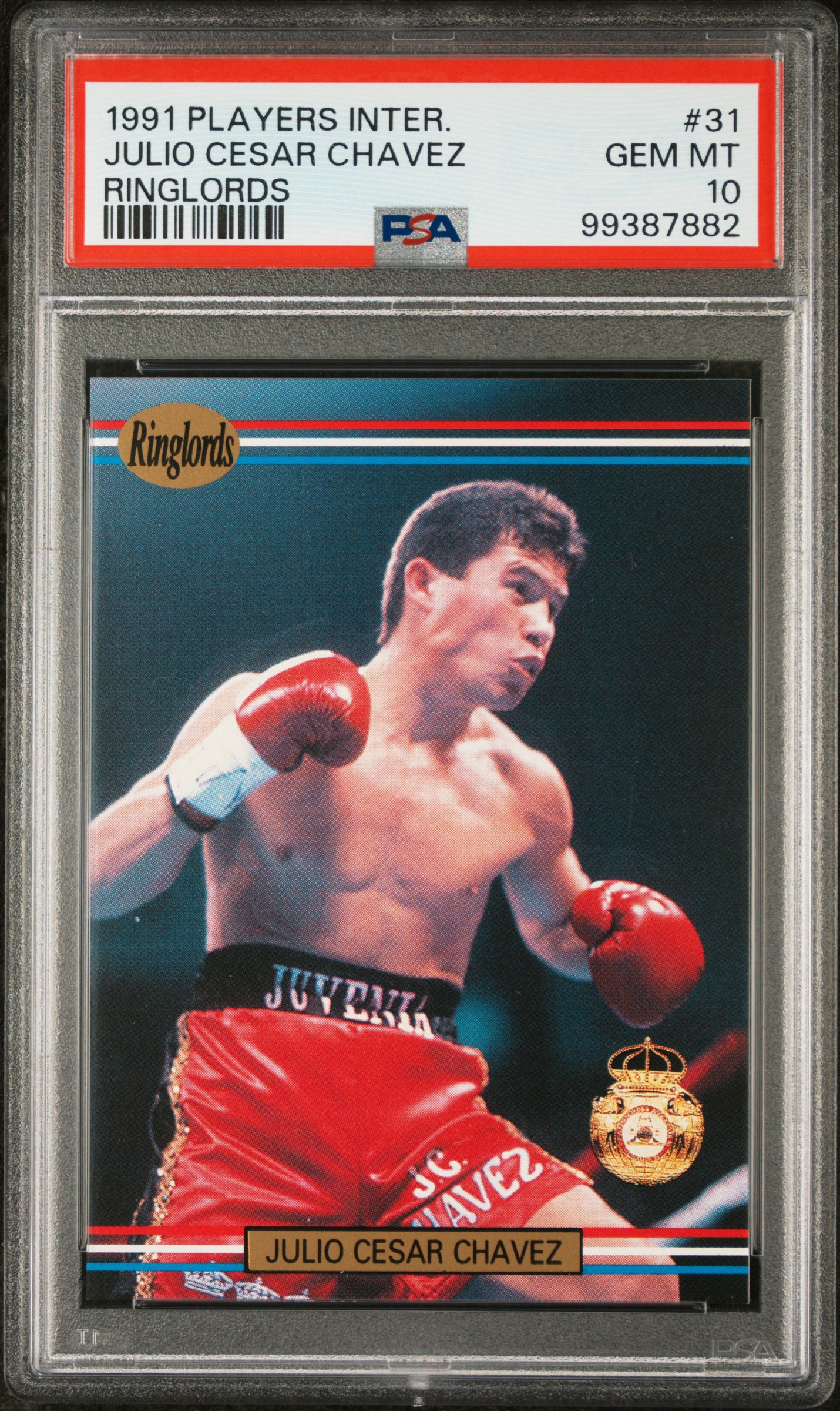 JULIO CÉSAR CHÁVEZ 1991 PLAYERS INTERNATIONAL RINGLORDS PSA 10
