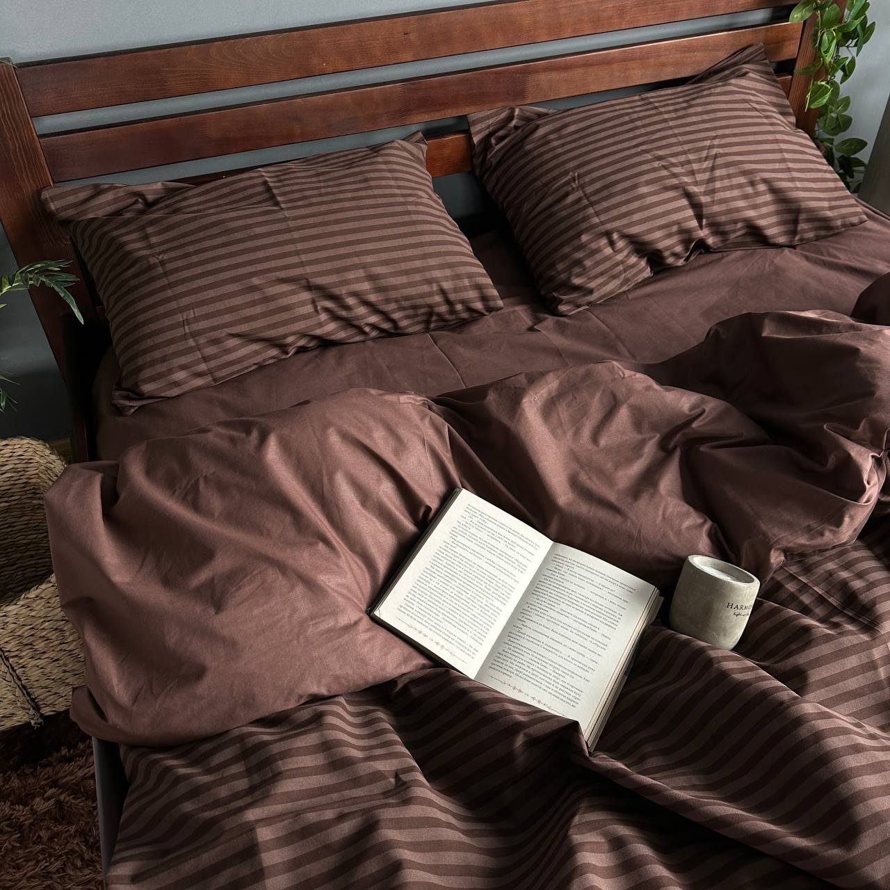 Постільна білизна Чорний шоколад смужка компанія