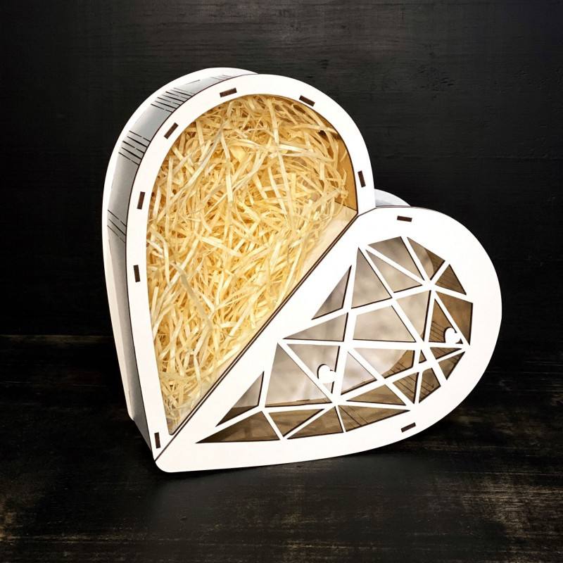 Бокс "Серце половинка геометрія" 27х24х8см