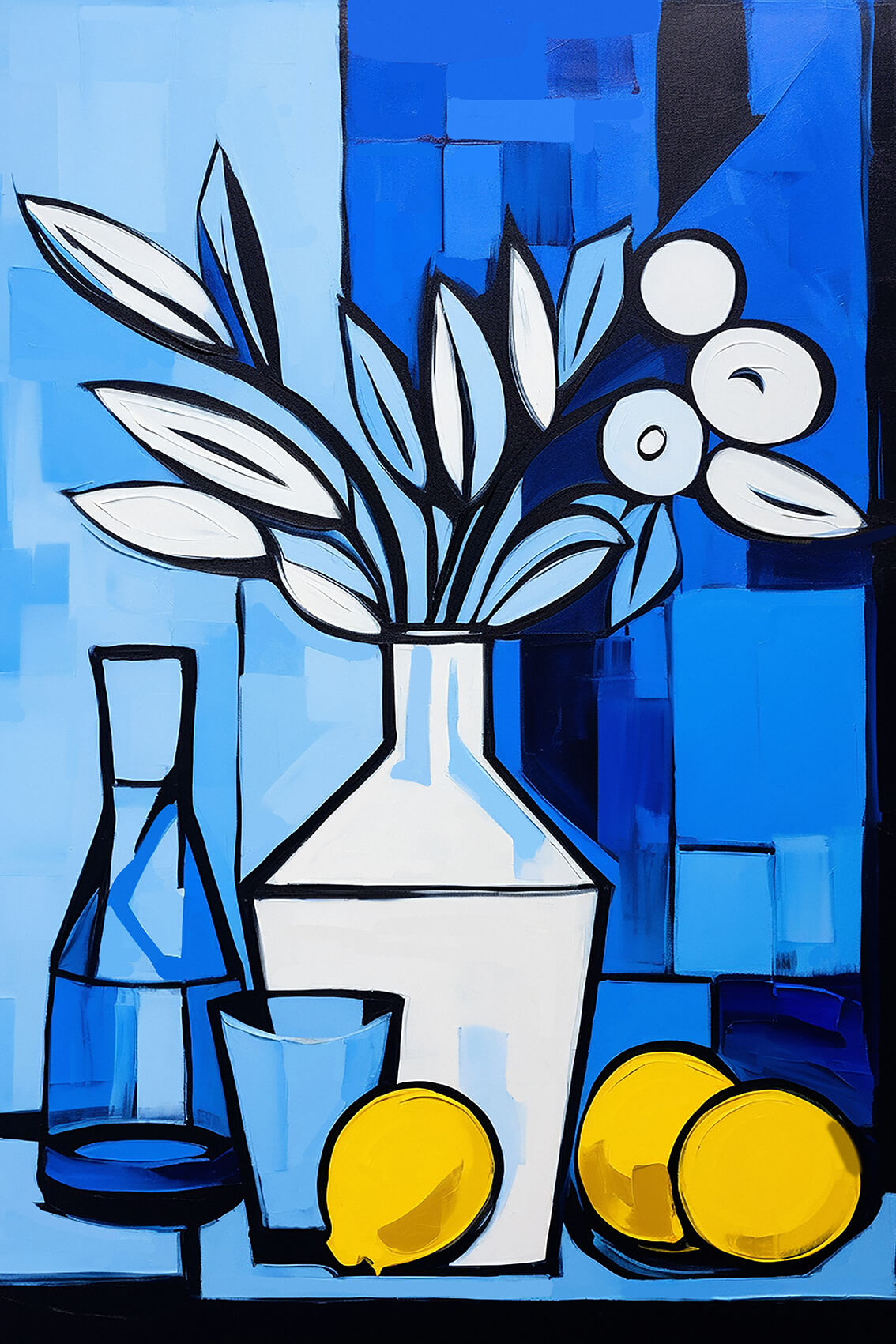 Abstract Still-life XXXII, 180x120 cm, original acrylic painting on canvas