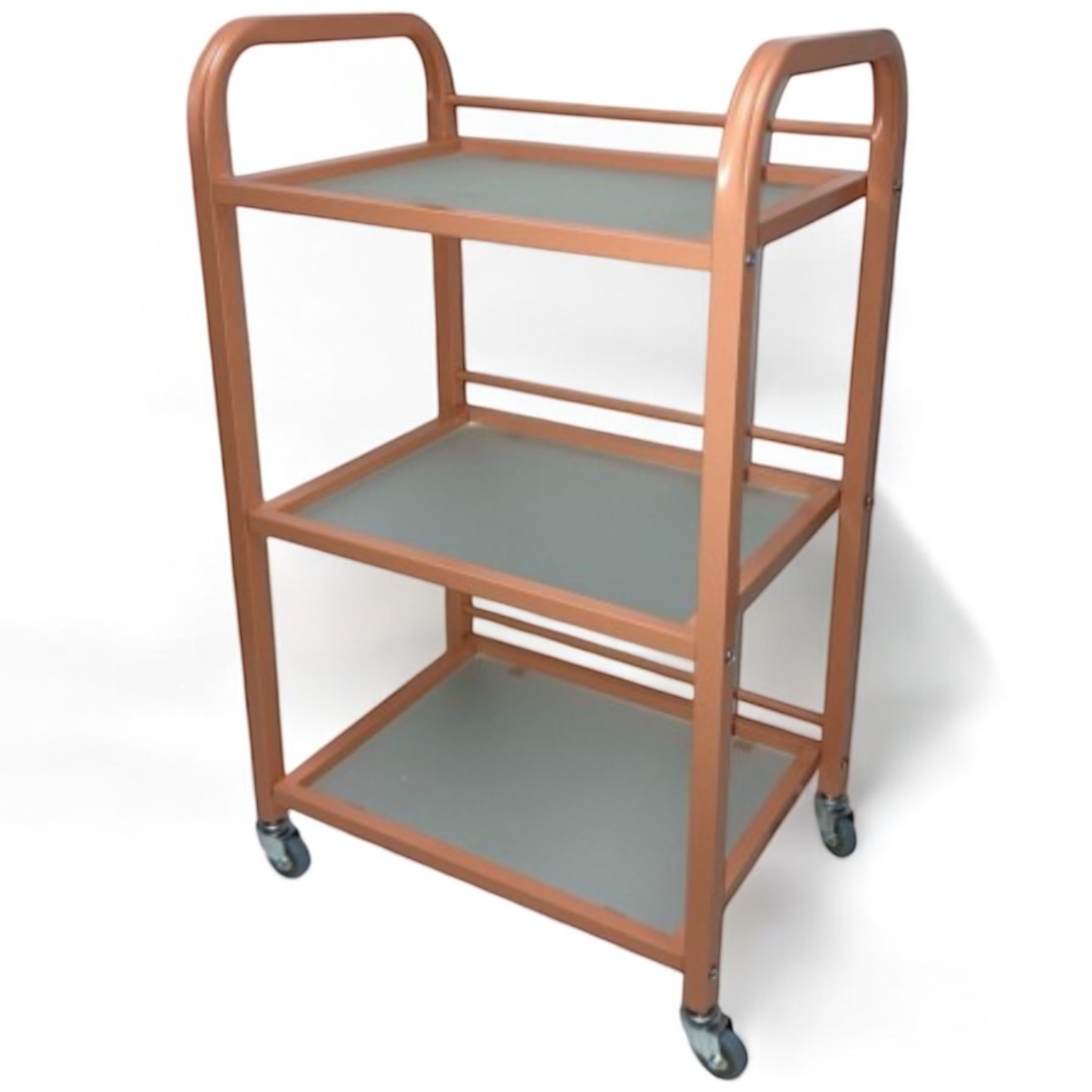 Візок косметологічний маніпуляційний з трьома полицями,персиковий