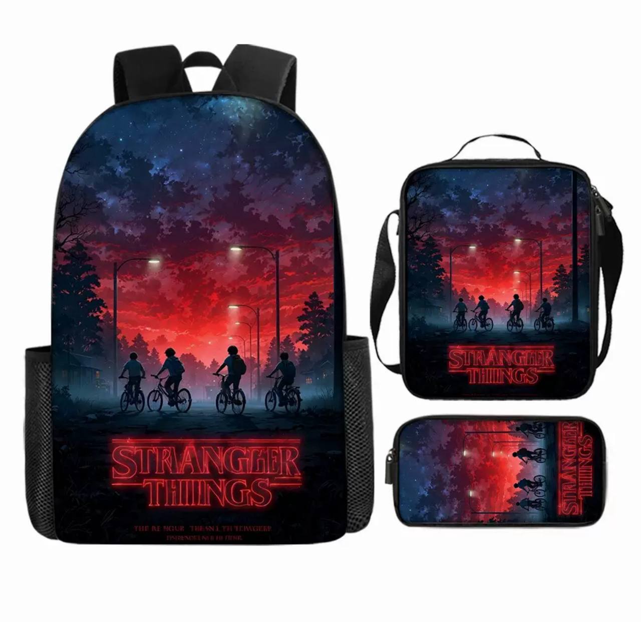 Набір 3 в 1 Дивні дива, Stranger Things рюкзак + сумка через плече + пенал