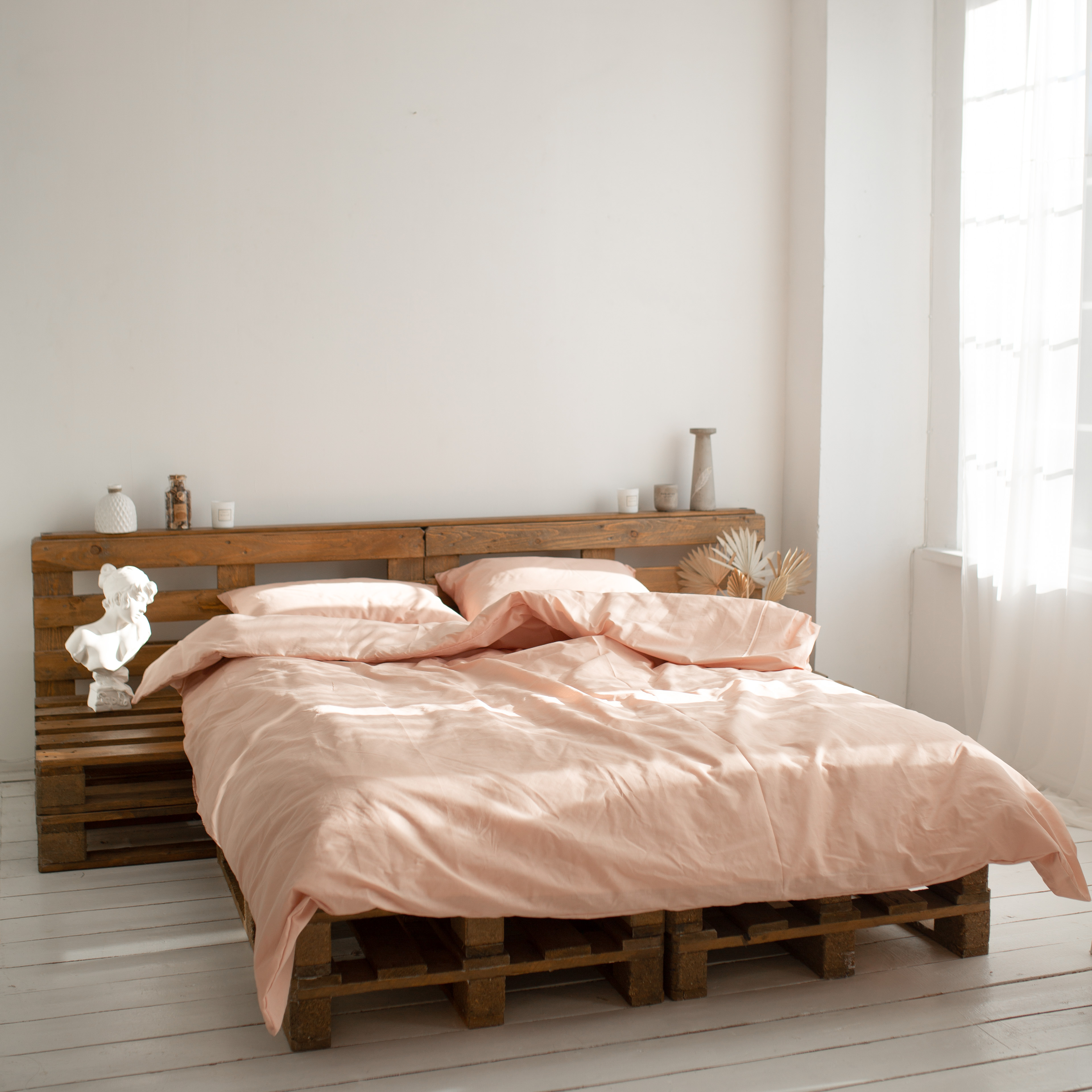 Постільний комплект Матова 100% бавовна Пудра