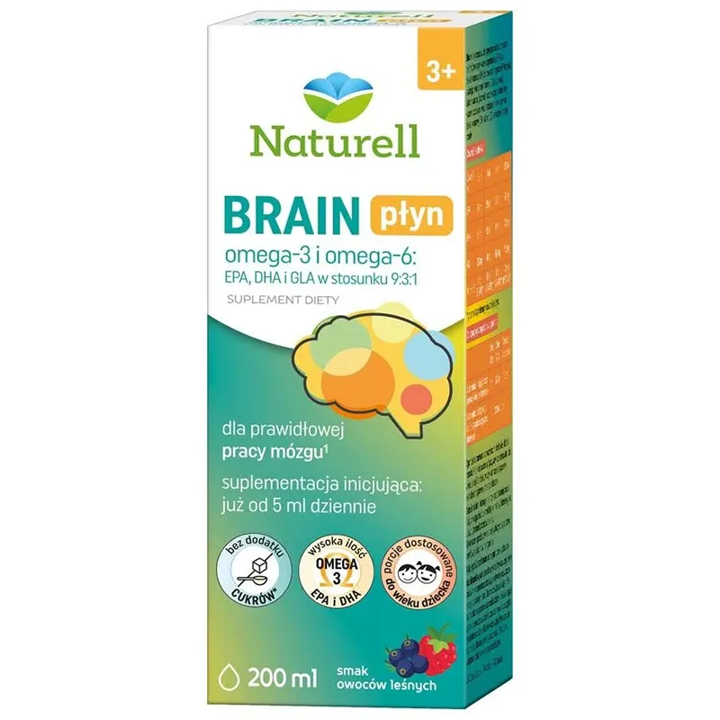 Naturell Brain комплекс Омега-3 і Омега-6 для дітей від 3 років і дорослих - 200 мл